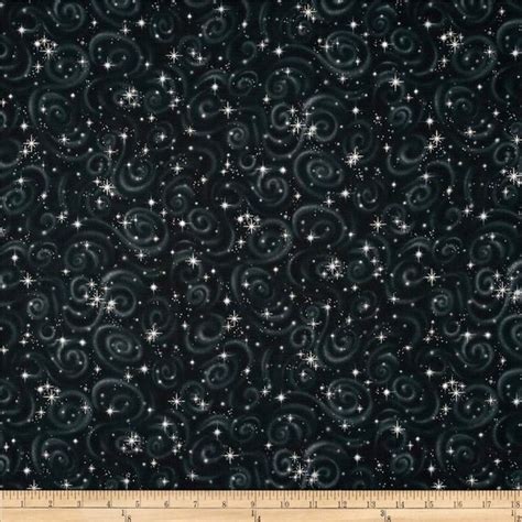 joann fabrics robert kaufman metallic star swirls black|Robert Kaufman Ornaments on Black Christmas Metallic Cotton .